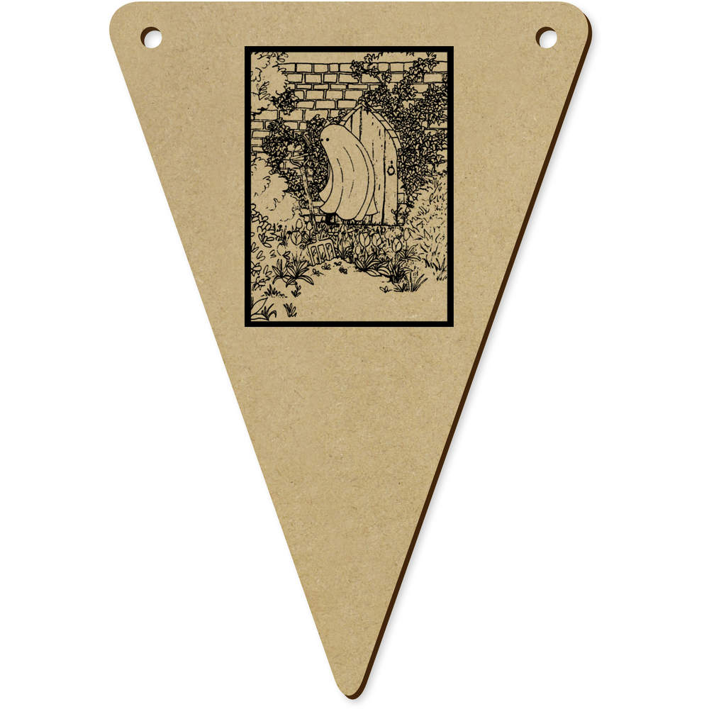 5 x 140mm 'The Secret Garden' Wooden Bunting Flags (BN00088561)