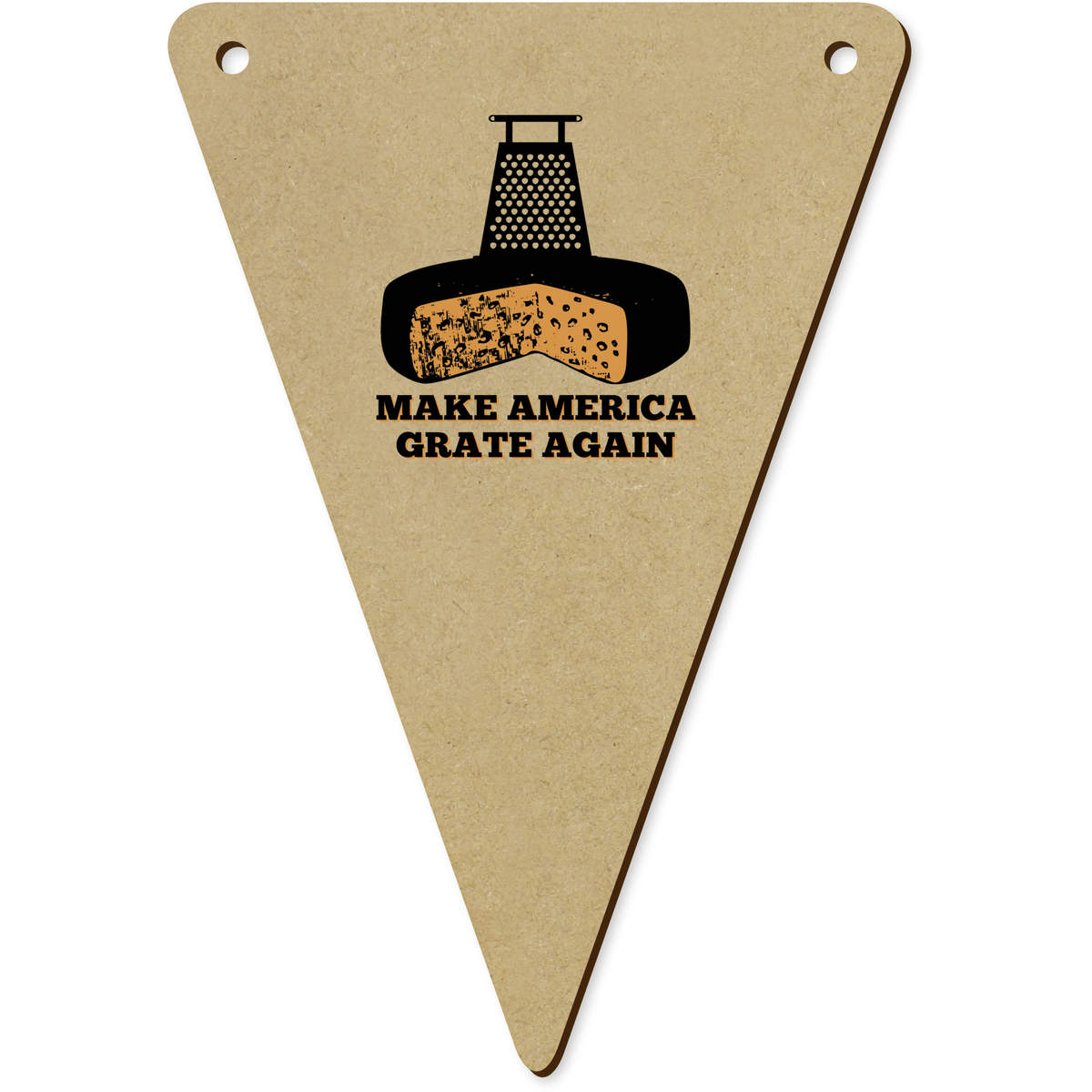 5 x 'America Cheese Grater' MDF Bunting Flags - 14cm - MDF Pennants for Parties, Nurseries, Weddings and Home Decor (BN00088804)