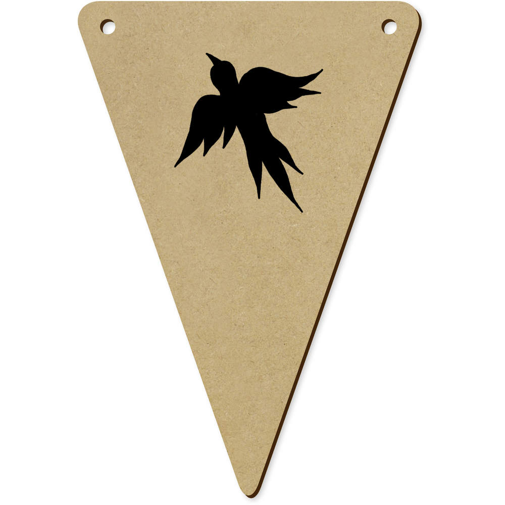 5 x 140mm 'A Black Bird In Flight' Wooden Bunting Flags (BN00089134)