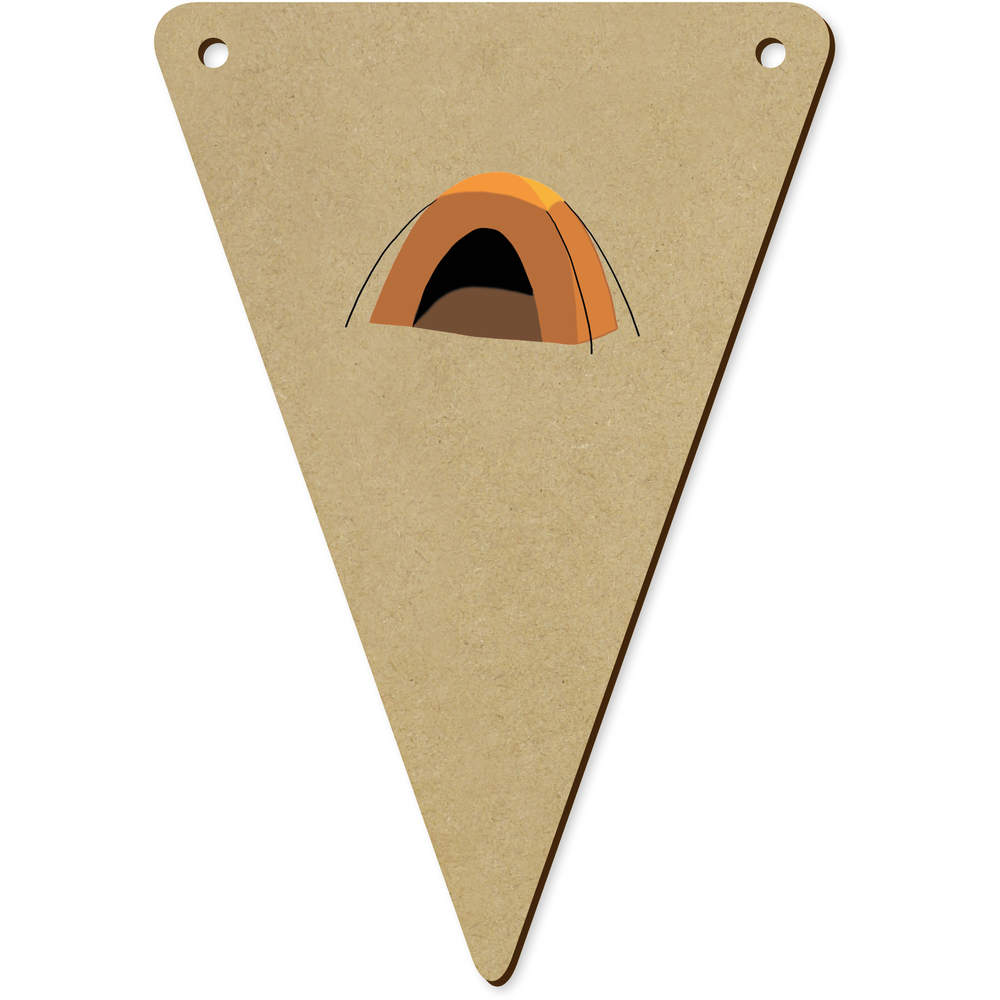 5 x 140mm 'A Tent For Camping Out' Wooden Bunting Flags (BN00089154)