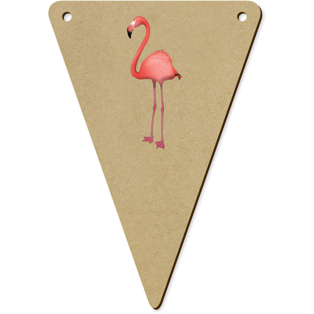 5 x 140mm 'Standing Flamingo' Wooden Bunting Flags (BN00089343)