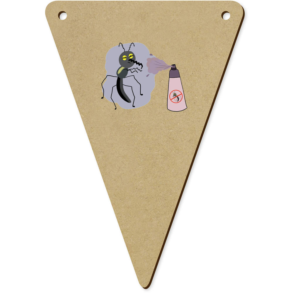 5 x 140mm 'Bug With Spray' Wooden Bunting Flags (BN00089400)
