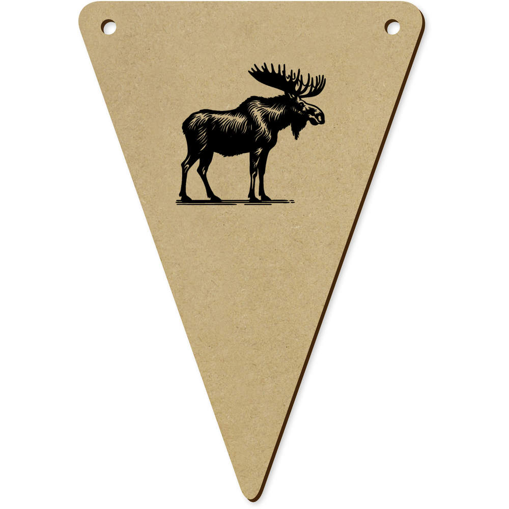 5 x 140mm 'American Moose' Wooden Bunting Flags (BN00089436)