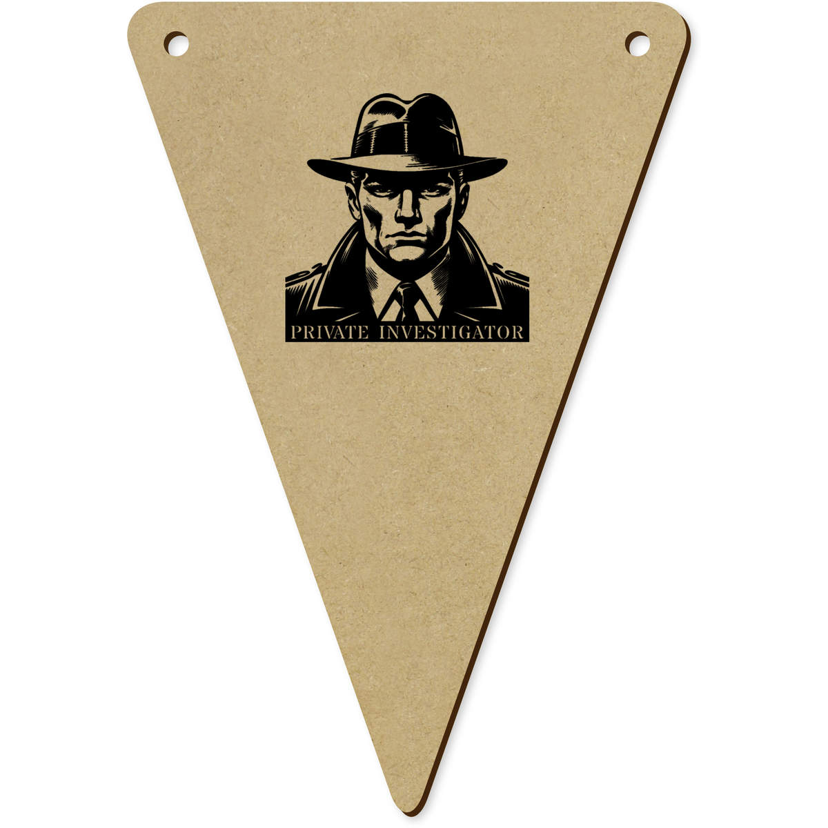 5 x 'Private Investigator' MDF Bunting Flags - 14cm - MDF Pennants for Parties, Nurseries, Weddings and Home Decor (BN00089449)