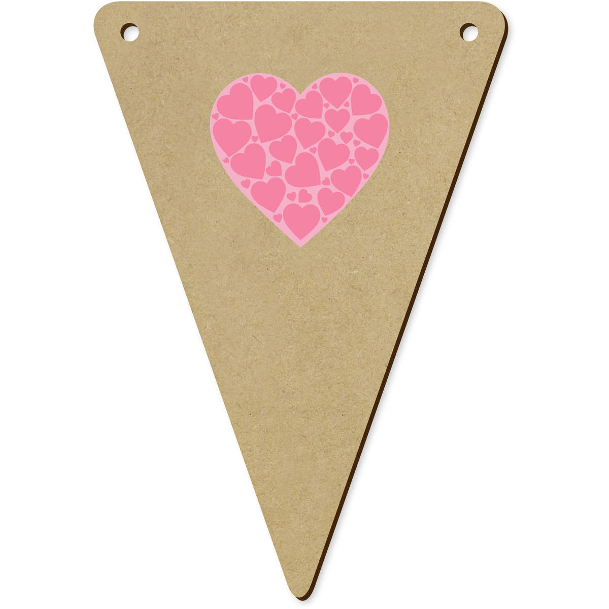 5 x 'Lots of Love' MDF Bunting Flags - 14cm - MDF Pennants for Parties, Nurseries, Weddings and Home Decor (BN00089476)