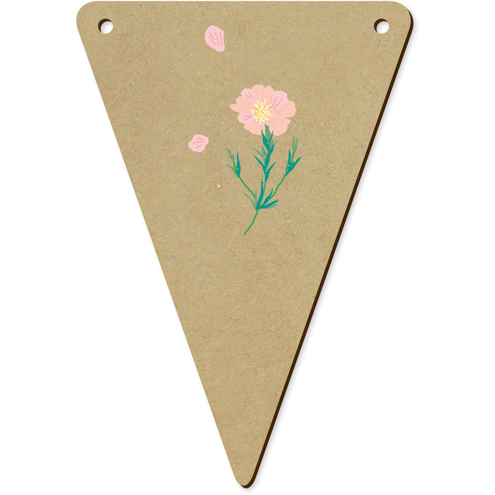 5 x 140mm 'A Summer Flower In The Wind' Wooden Bunting Flags (BN00089494)