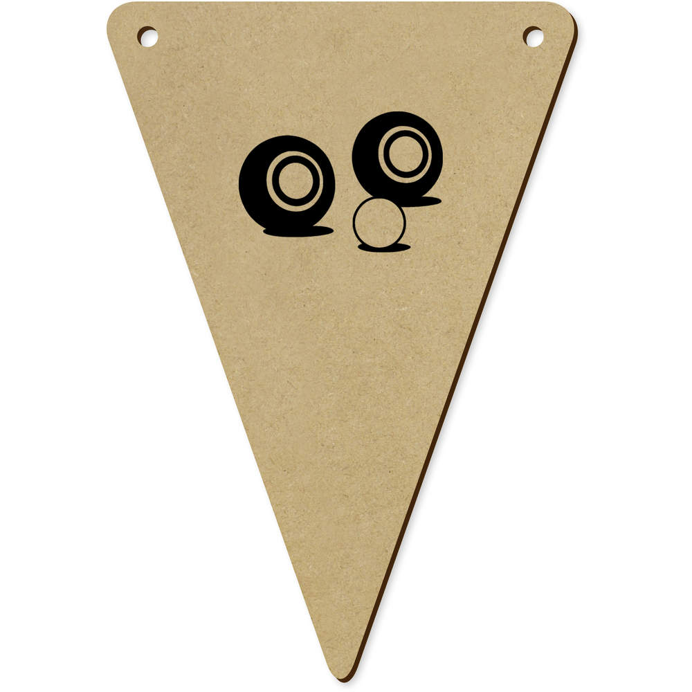 5 x 140mm 'Lawn Bowls Equipment' Wooden Bunting Flags (BN00089895)