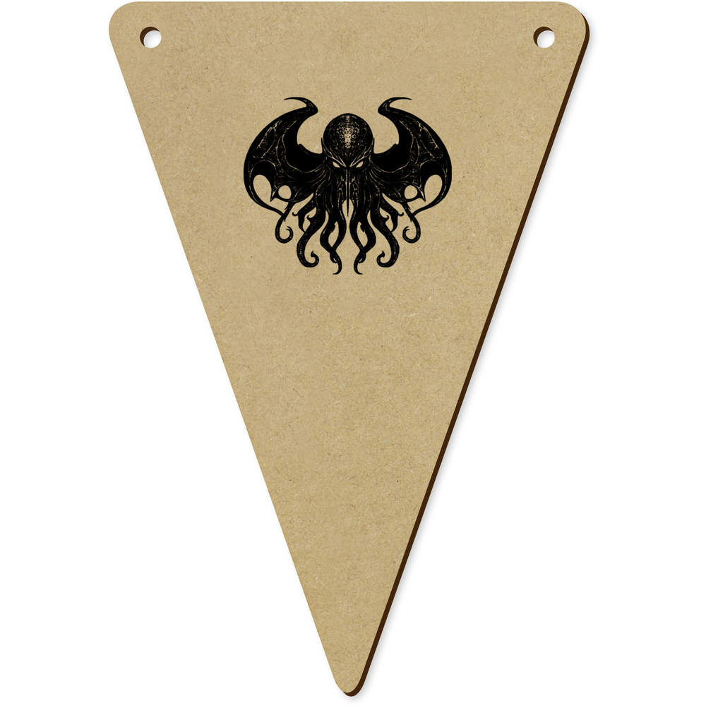 5 x 140mm 'Cthulhu Portrait' Wooden Bunting Flags (BN00089920)