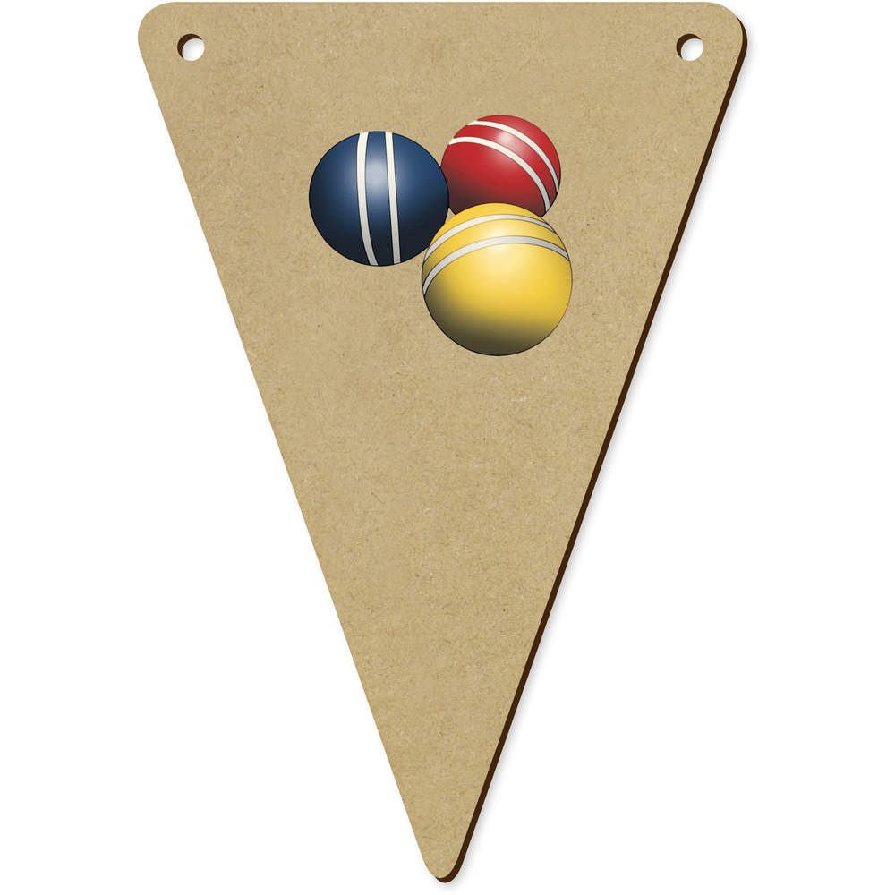 5 x 140mm 'Croquet Balls' Wooden Bunting Flags (BN00090253)