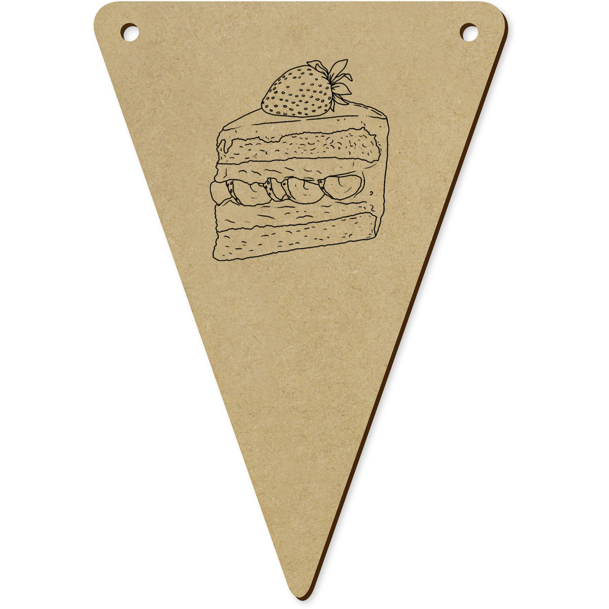 5 x 140mm 'Delicious Strawberry Cake Slice' Bunting Pennants / Flags (BN00090359)