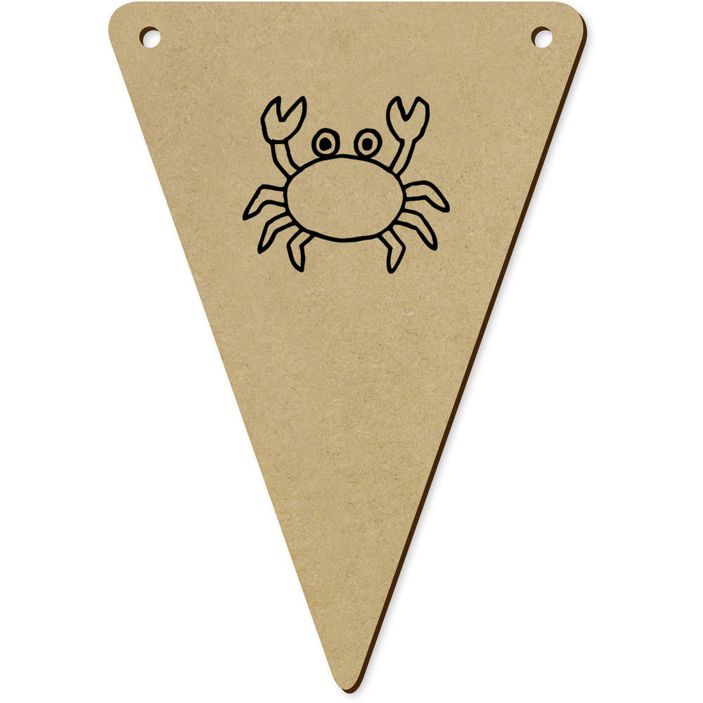 5 x 140mm 'Crab' Wooden Bunting Flags (BN00090413)