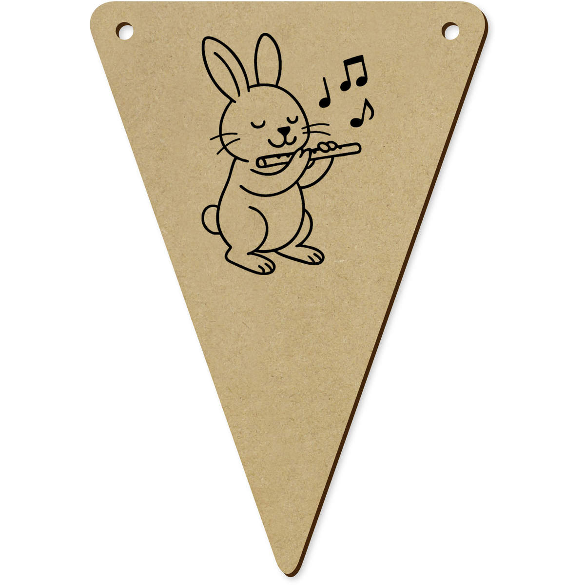 5 x 'Musical Rabbit' MDF Bunting Flags - 14cm - MDF Pennants for Parties, Nurseries, Weddings and Home Decor (BN00090709)