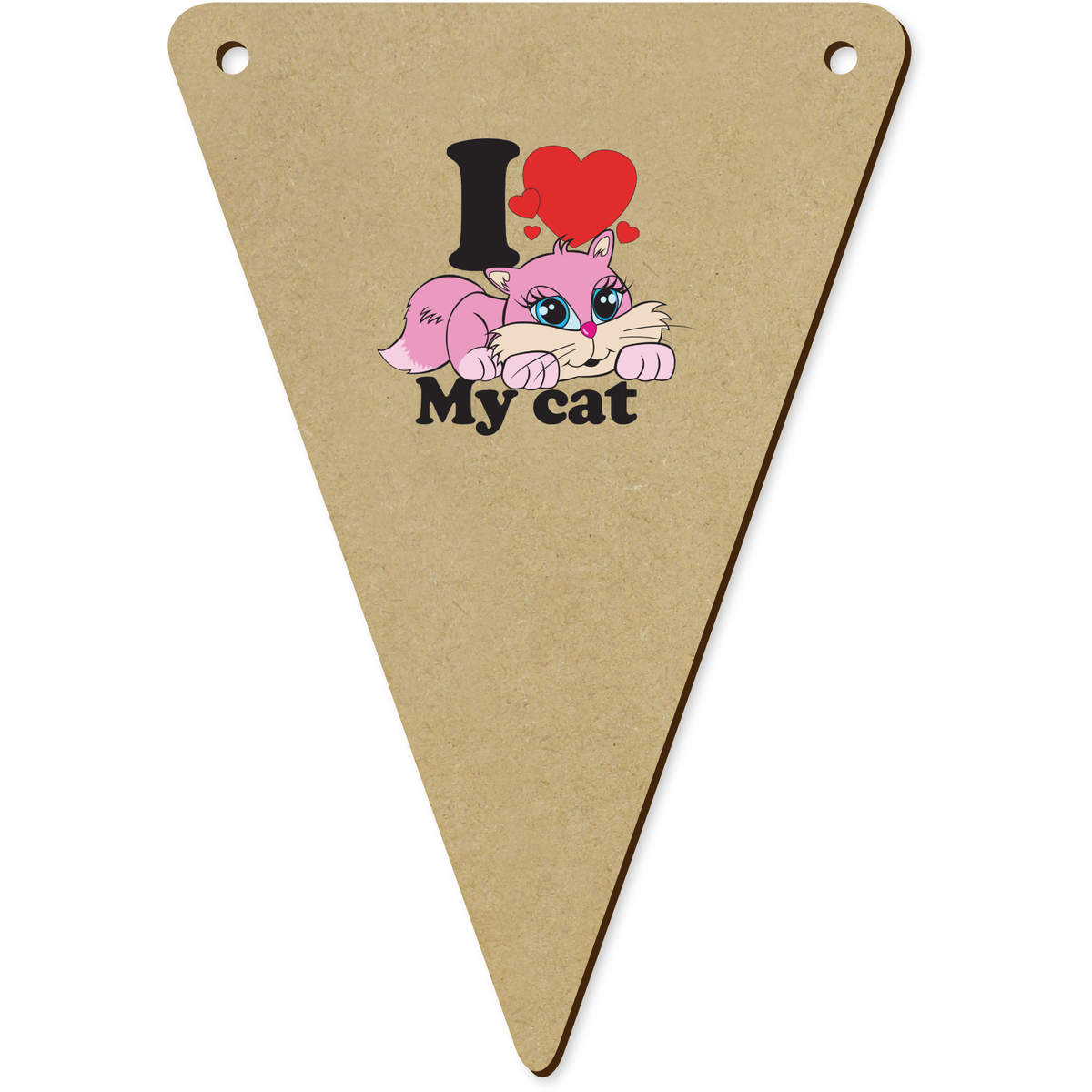 5 x 140mm 'Kitten Cartoon' Bunting Pennants / Flags (BN00090807)