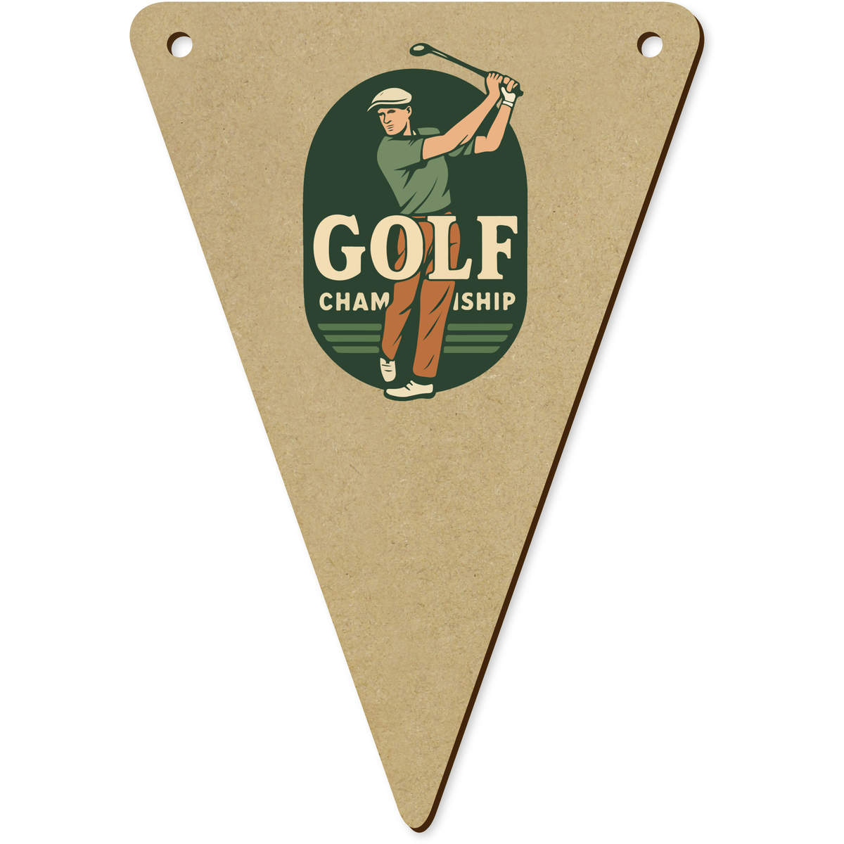 5 x 'Golf Championship' MDF Bunting Flags - 14cm - MDF Pennants for Parties, Nurseries, Weddings and Home Decor (BN00090858)