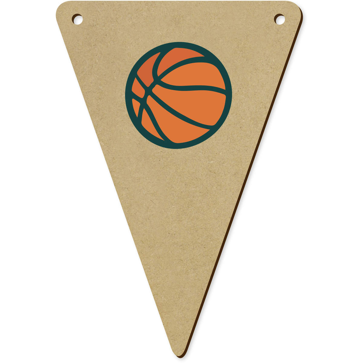 5 x 'Basketball Ball Design' MDF Bunting Flags - 14cm - MDF Pennants for Parties, Nurseries, Weddings and Home Decor (BN00090959)