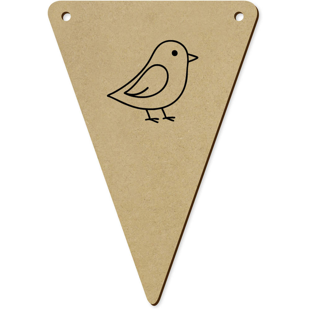 5 x 140mm 'A little bird' Wooden Bunting Flags (BN00091145)