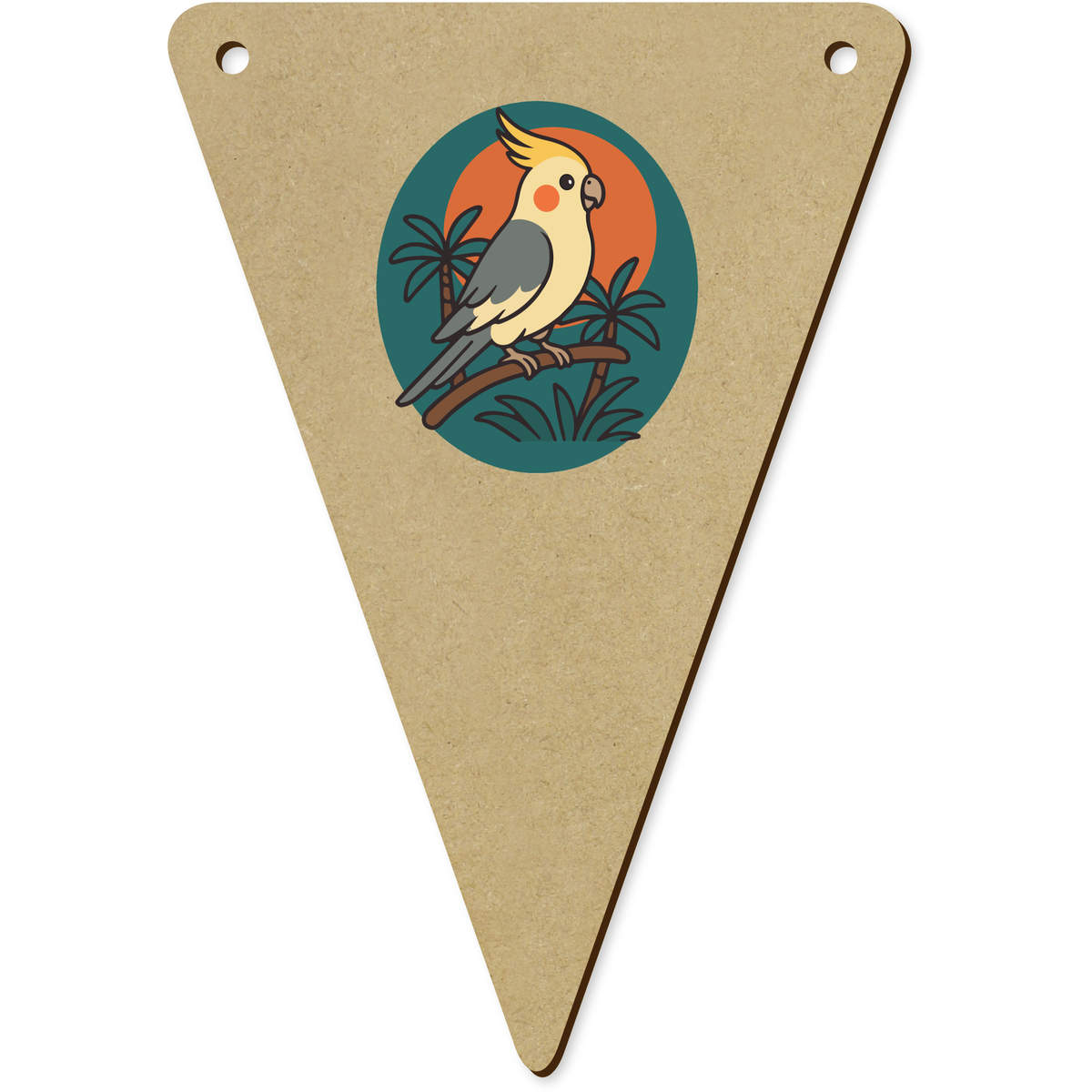 5 x 140mm 'Cute Cockatiel' Bunting Pennants / Flags (BN00091187)