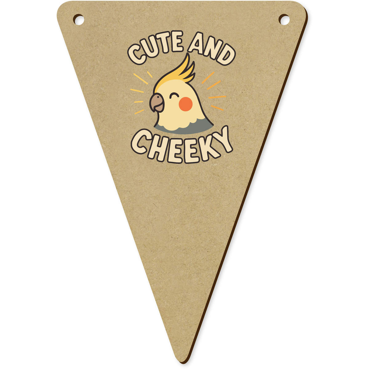 5 x 140mm 'Cute & Cheeky Cockatiel' Bunting Pennants / Flags (BN00091189)