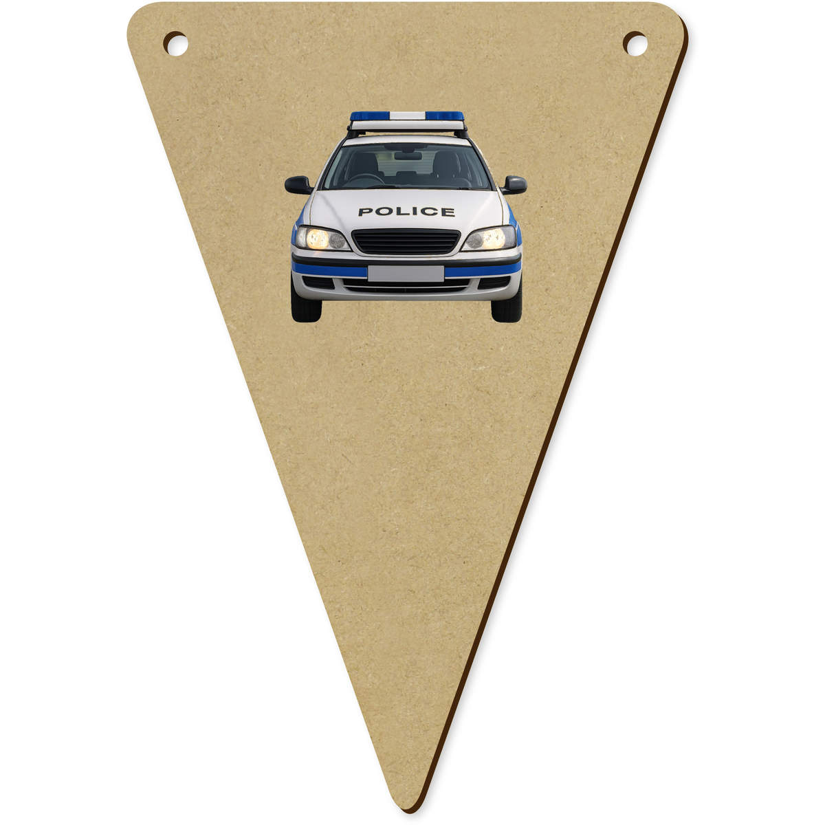 5 x 'Emergency Police Car' MDF Bunting Flags - 14cm - MDF Pennants for Parties, Nurseries, Weddings and Home Decor (BN00091421)
