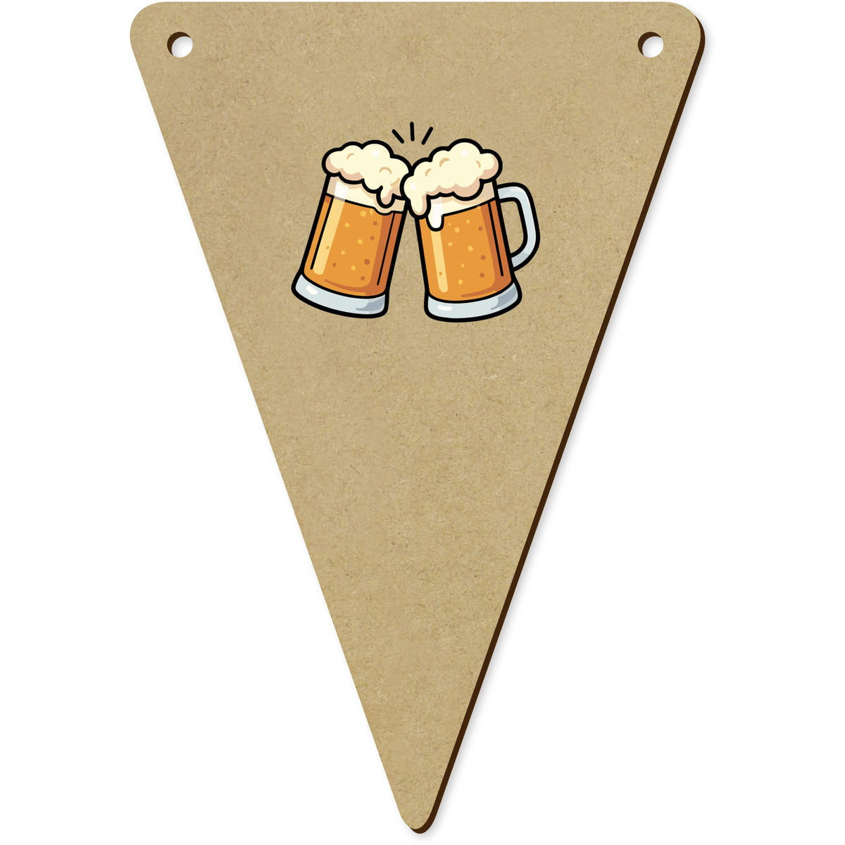 5 x 'Clinking Beer Tankards' MDF Bunting Flags - 14cm - MDF Pennants for Parties, Nurseries, Weddings and Home Decor (BN00091428)