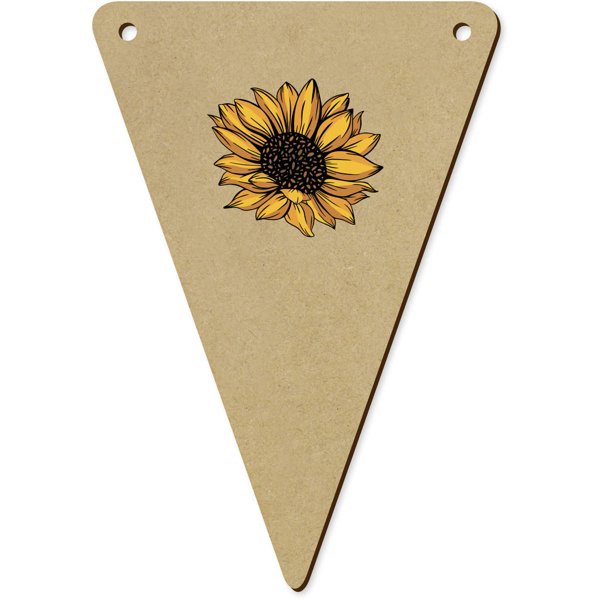 5 x 'Yellow Sunflower' MDF Bunting Flags - 14cm - MDF Pennants for Parties, Nurseries, Weddings and Home Decor (BN00091670)