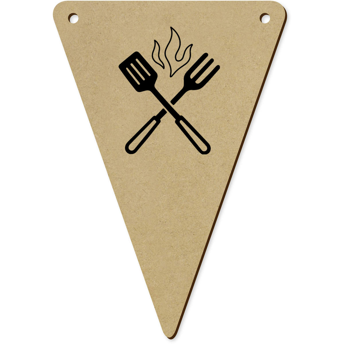 5 x 'Grilling Tools' MDF Bunting Flags - 14cm - MDF Pennants for Parties, Nurseries, Weddings and Home Decor (BN00091855)