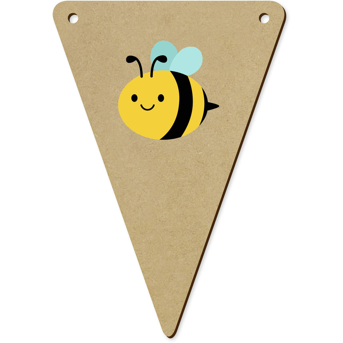 5 x 140mm 'Happy Bee' Bunting Pennants / Flags (BN00091969)