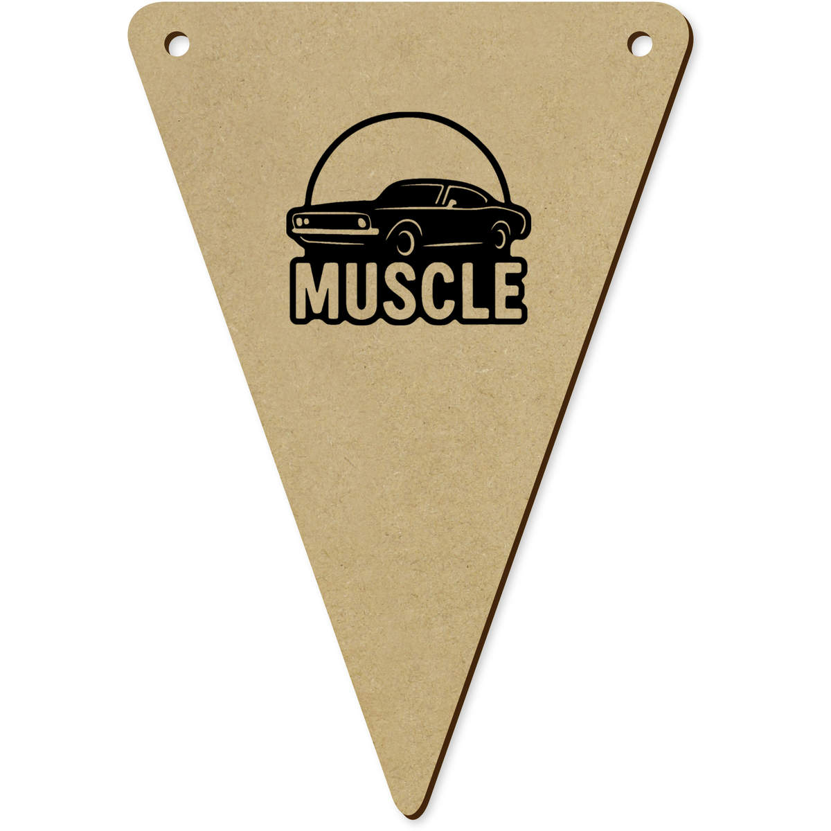 5 x 'Muscle Car' MDF Bunting Flags - 14cm - MDF Pennants for Parties, Nurseries, Weddings and Home Decor (BN00092354)