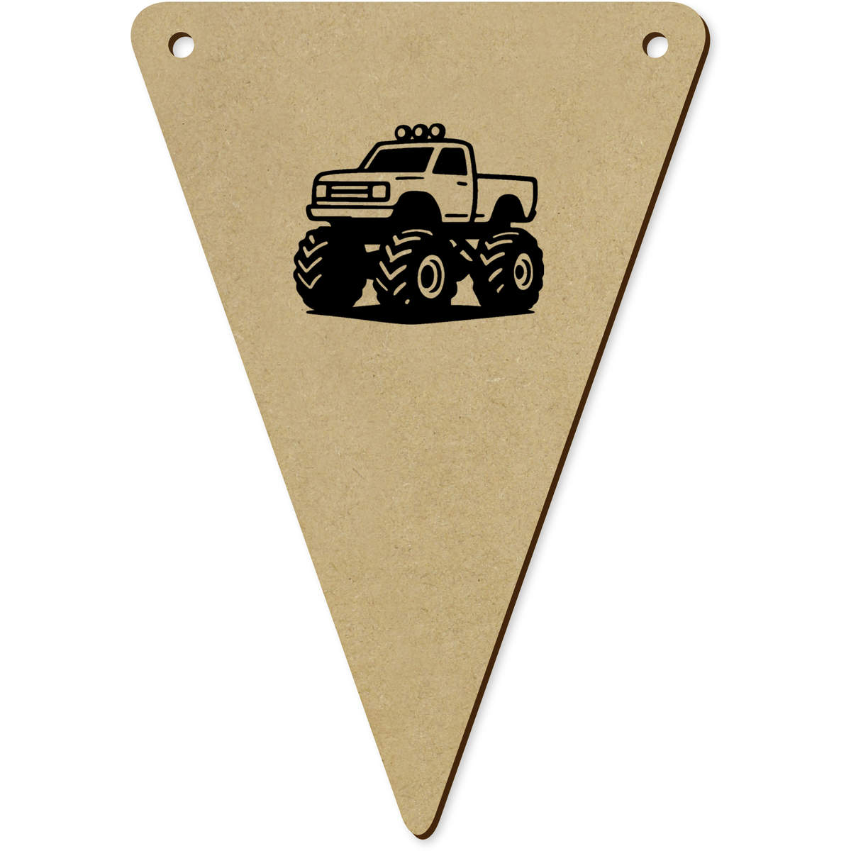 5 x 'Monster Truck' MDF Bunting Flags - 14cm - MDF Pennants for Parties, Nurseries, Weddings and Home Decor (BN00092448)