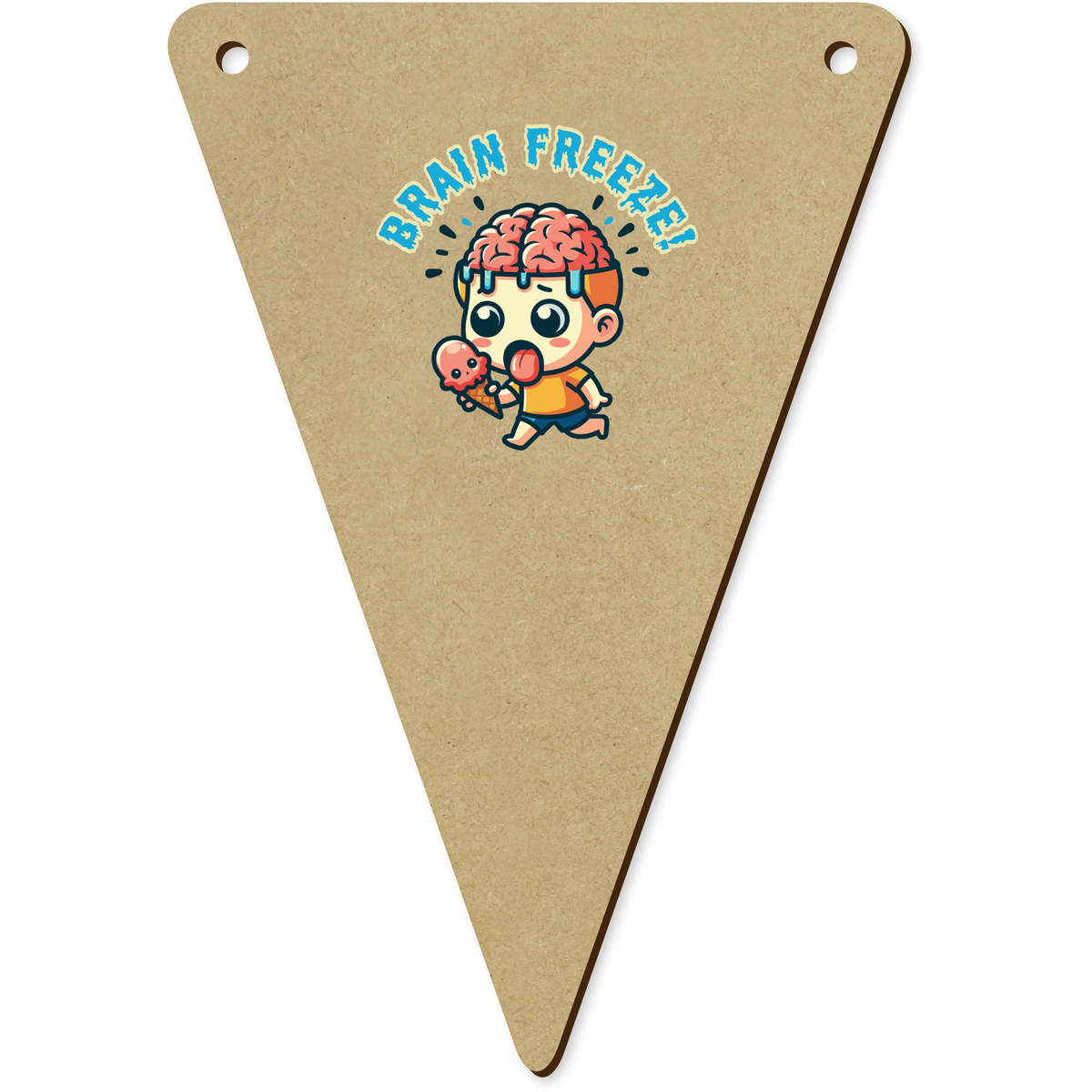 5 x 140mm 'Ice Cream Brain Freeze' Bunting Pennants / Flags (BN00092502)