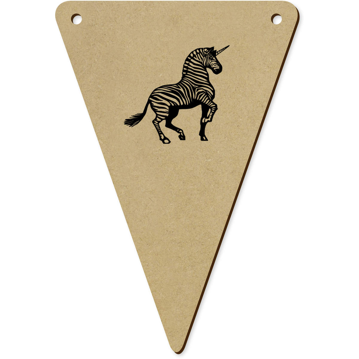 5 x 'Fantasy Zebra Unicorn' MDF Bunting Flags - 14cm - MDF Pennants for Parties, Nurseries, Weddings and Home Decor (BN00092848)