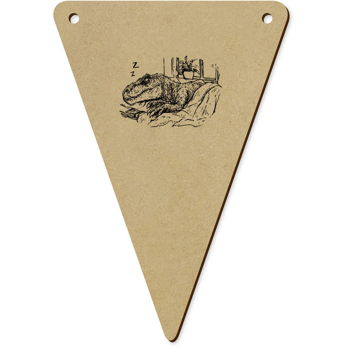 5 x 'Dinosaur Sleeping ' MDF Bunting Flags - 14cm - MDF Pennants for Parties, Nurseries, Weddings and Home Decor (BN00092876)
