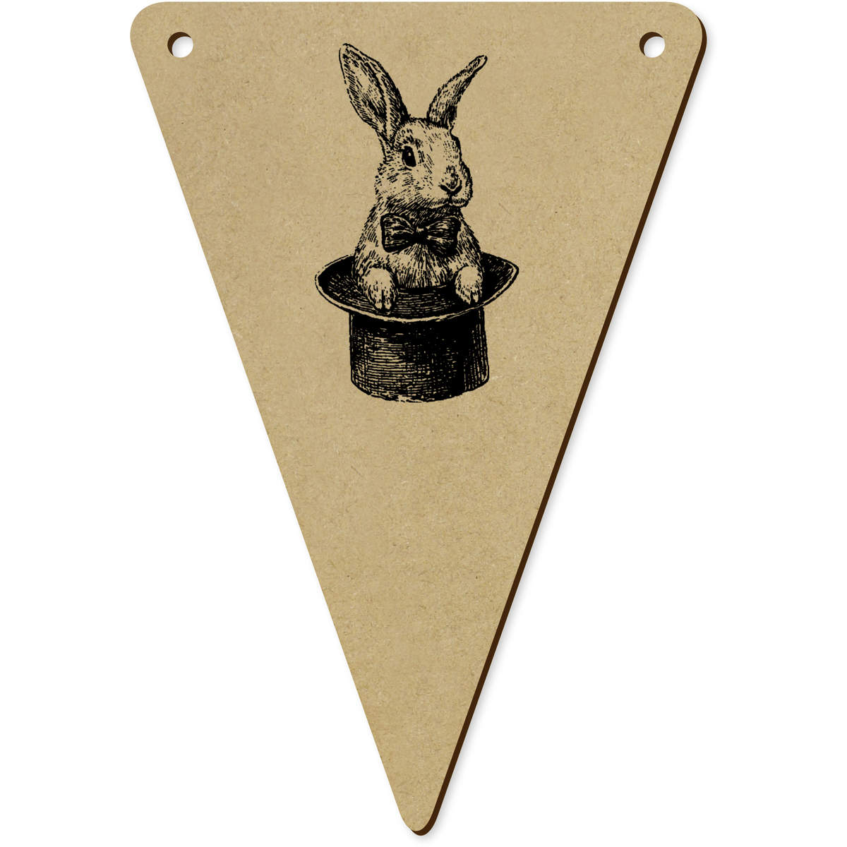 5 x 'Magic Rabbit' MDF Bunting Flags - 14cm - MDF Pennants for Parties, Nurseries, Weddings and Home Decor (BN00093024)