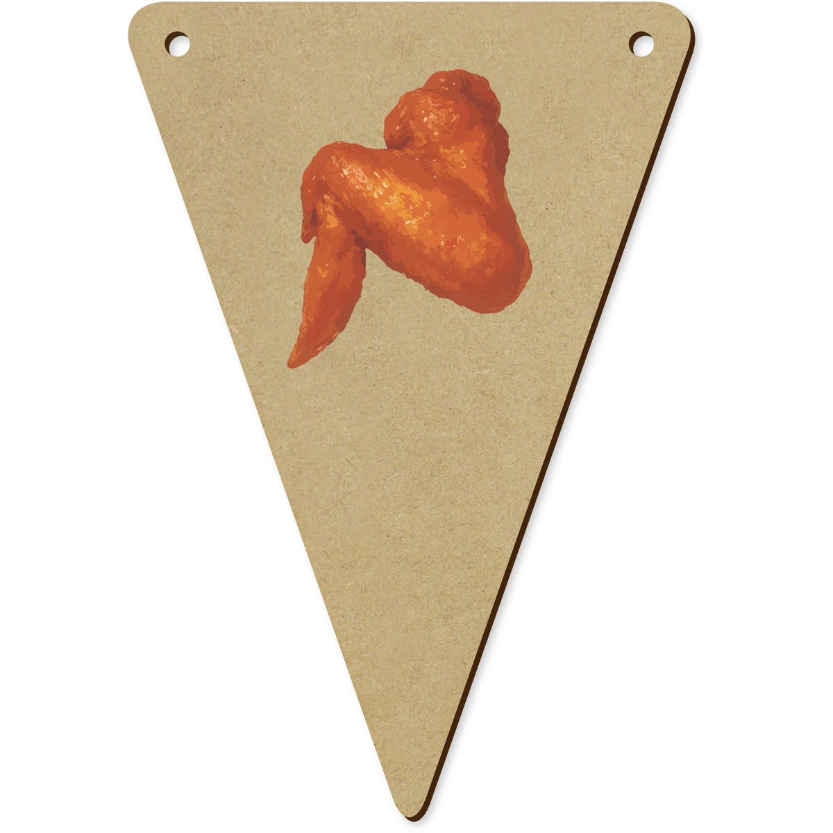 5 x 'Cooked Chicken Wings' MDF Bunting Flags - 14cm - MDF Pennants for Parties, Nurseries, Weddings and Home Decor (BN00093102)