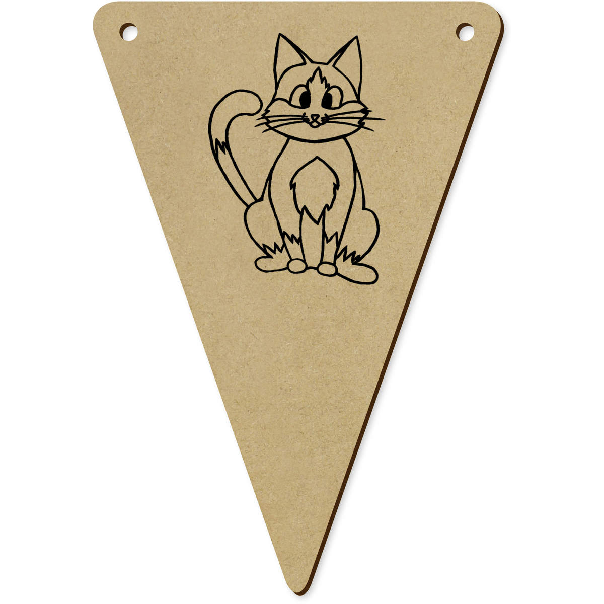 5 x 'Cat' MDF Bunting Flags - 14cm - MDF Pennants for Parties, Nurseries, Weddings and Home Decor (BN00094479)