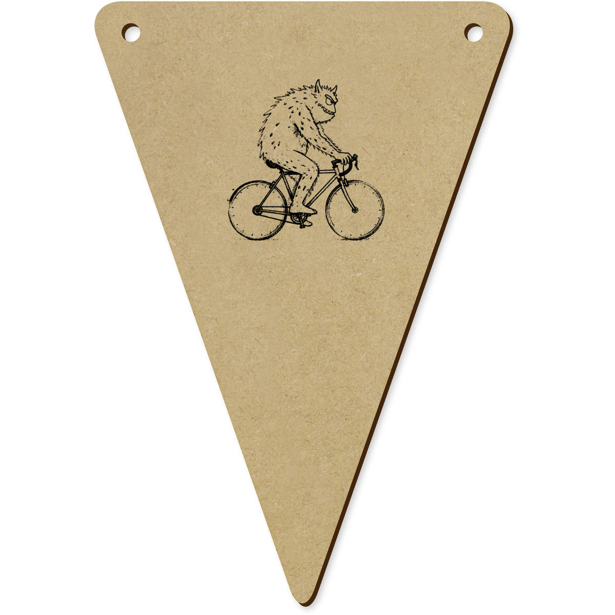 5 x 'Monster on Bike' MDF Bunting Flags - 14cm - MDF Pennants for Parties, Nurseries, Weddings and Home Decor (BN00094692)