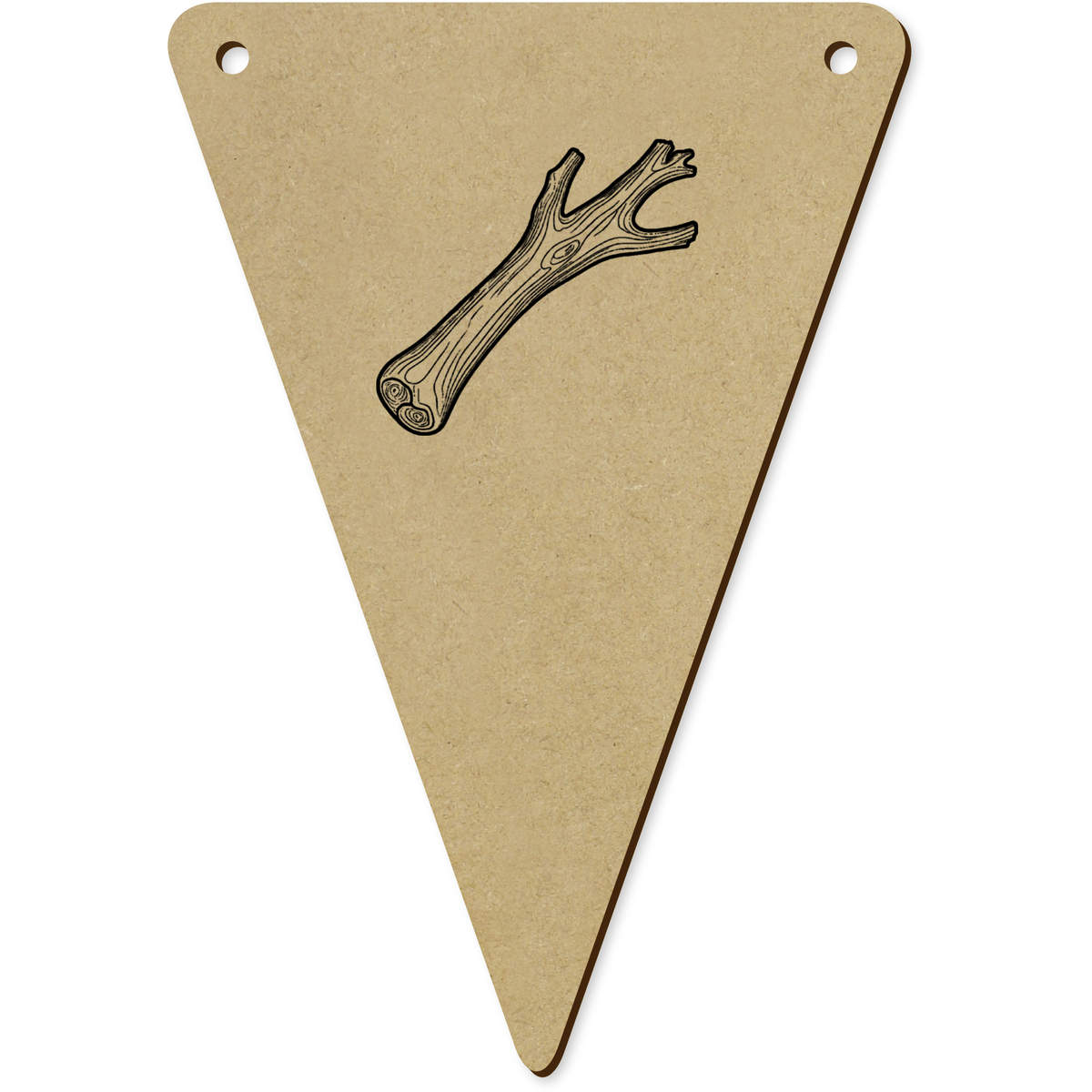 5 x 'Driftwood' MDF Bunting Flags - 14cm - MDF Pennants for Parties, Nurseries, Weddings and Home Decor (BN00095037)