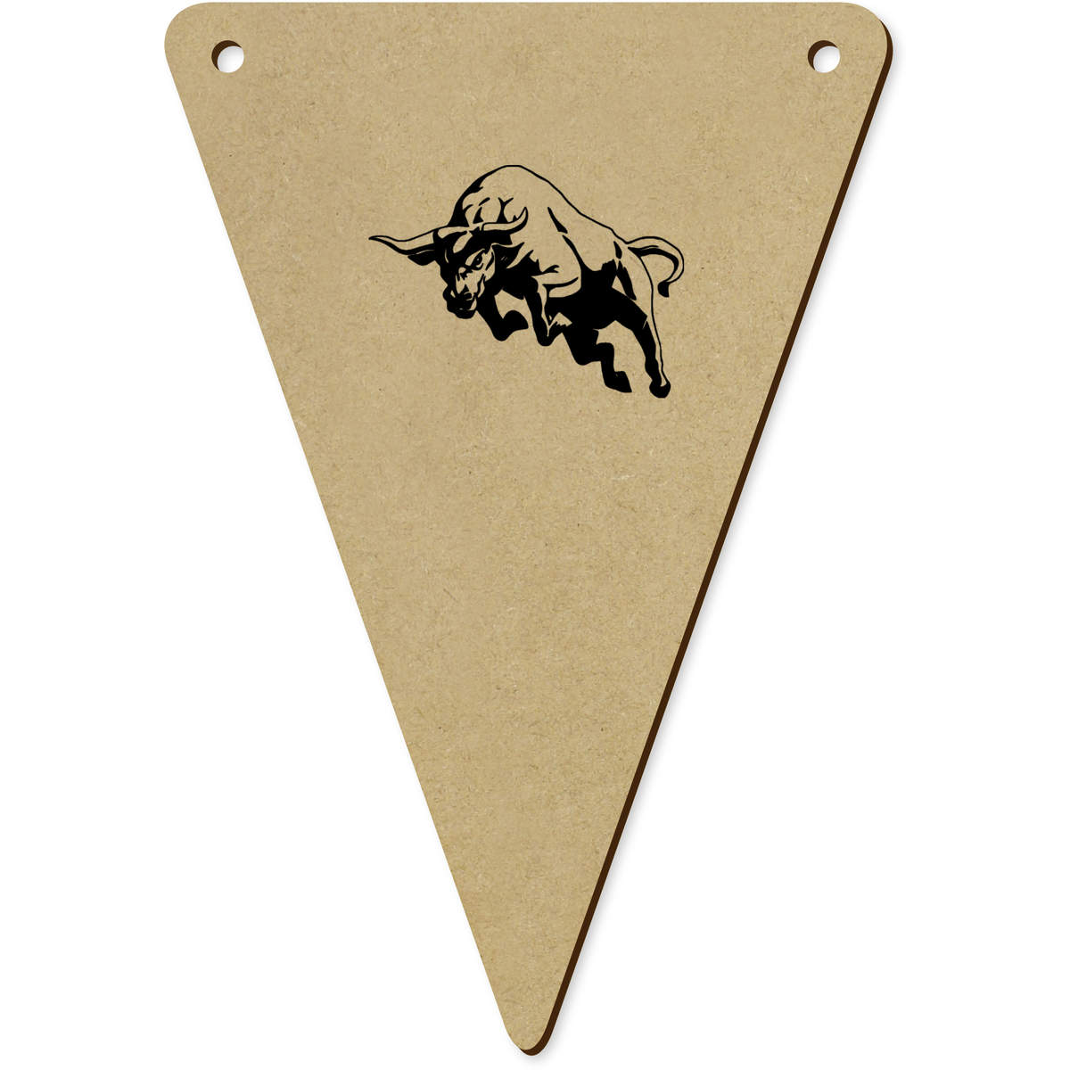 5 x 'Charging Bull ' MDF Bunting Flags - 14cm - MDF Pennants for Parties, Nurseries, Weddings and Home Decor (BN00095315)