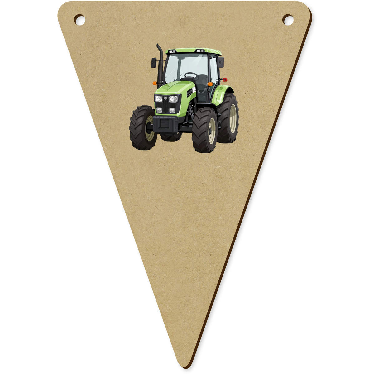 5 x 'Green Farming Tractor' MDF Bunting Flags - 14cm - MDF Pennants for Parties, Nurseries, Weddings and Home Decor (BN00095524)