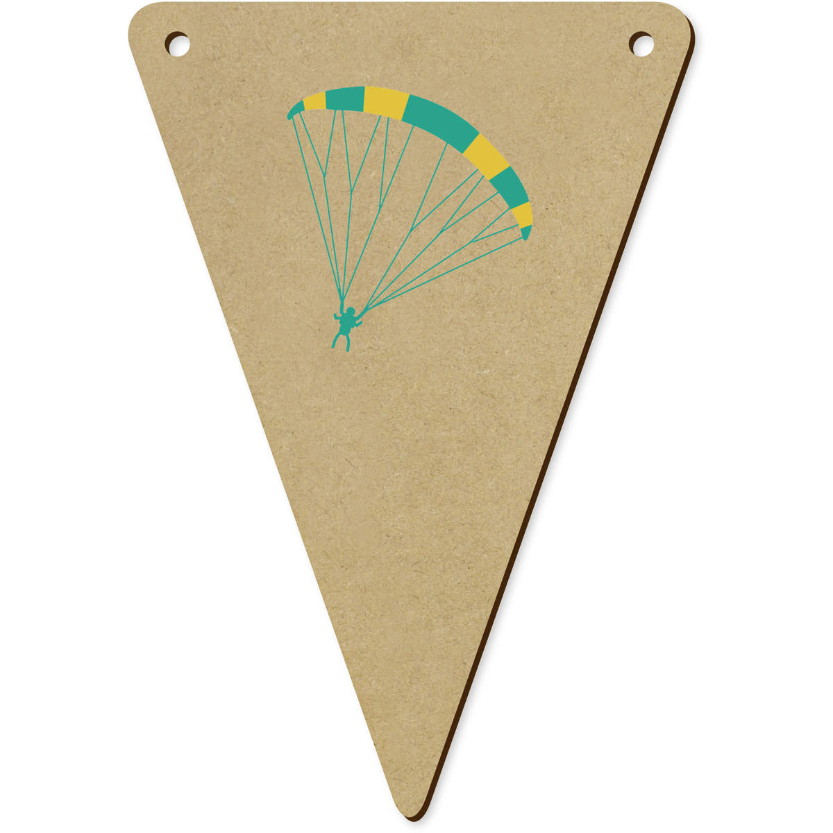 5 x 'Skydiver With Parachute' MDF Bunting Flags - 14cm - MDF Pennants for Parties, Nurseries, Weddings and Home Decor (BN00095733)