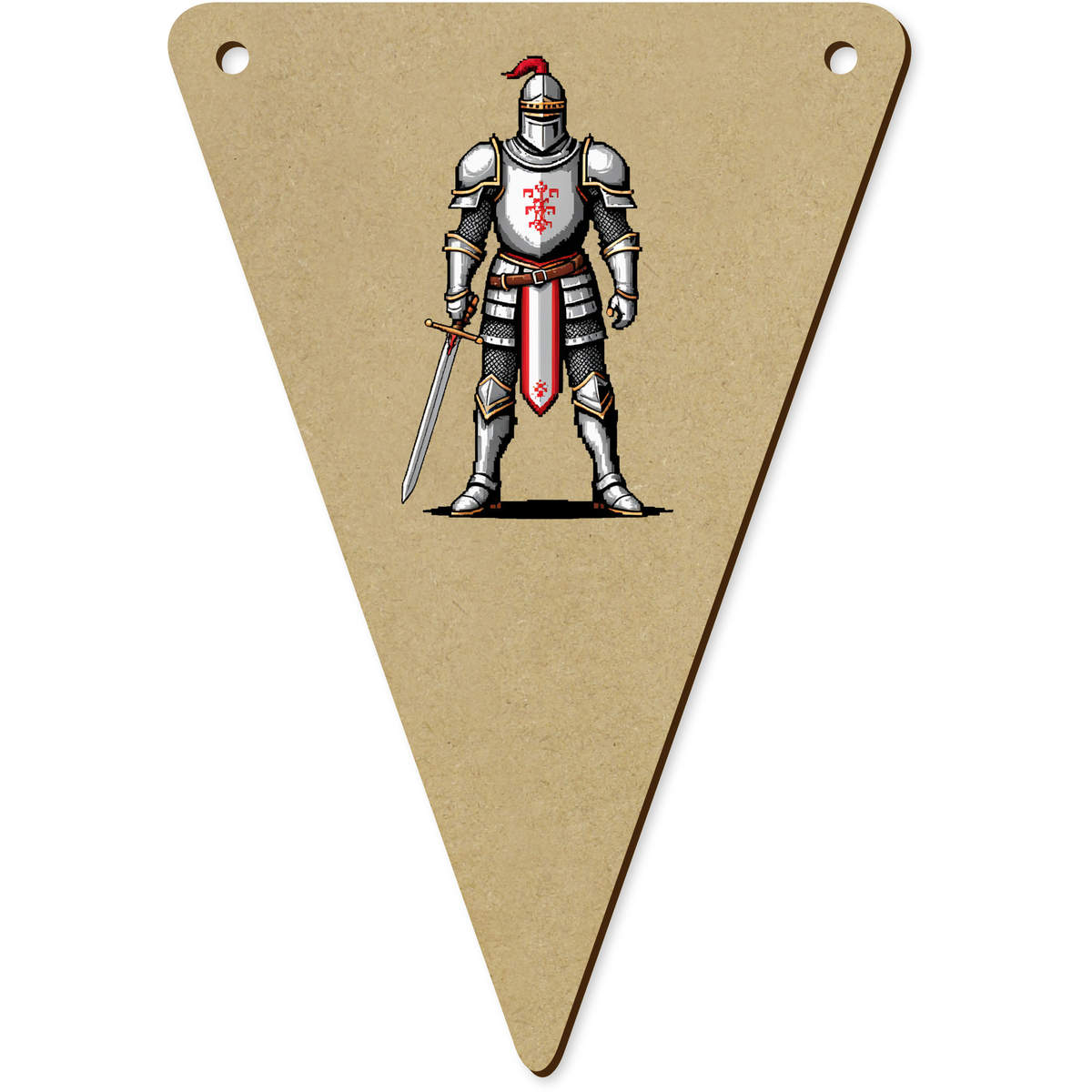5 x 'Retro Game Knight' MDF Bunting Flags - 14cm - MDF Pennants for Parties, Nurseries, Weddings and Home Decor (BN00096275)