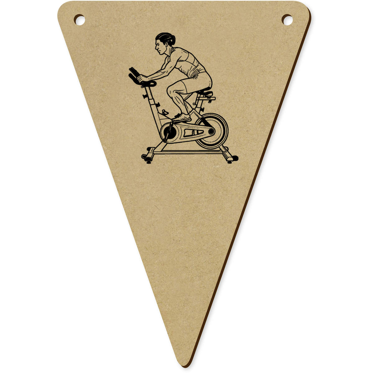 5 x 'Spin Bike' MDF Bunting Flags - 14cm - MDF Pennants for Parties, Nurseries, Weddings and Home Decor (BN00096622)