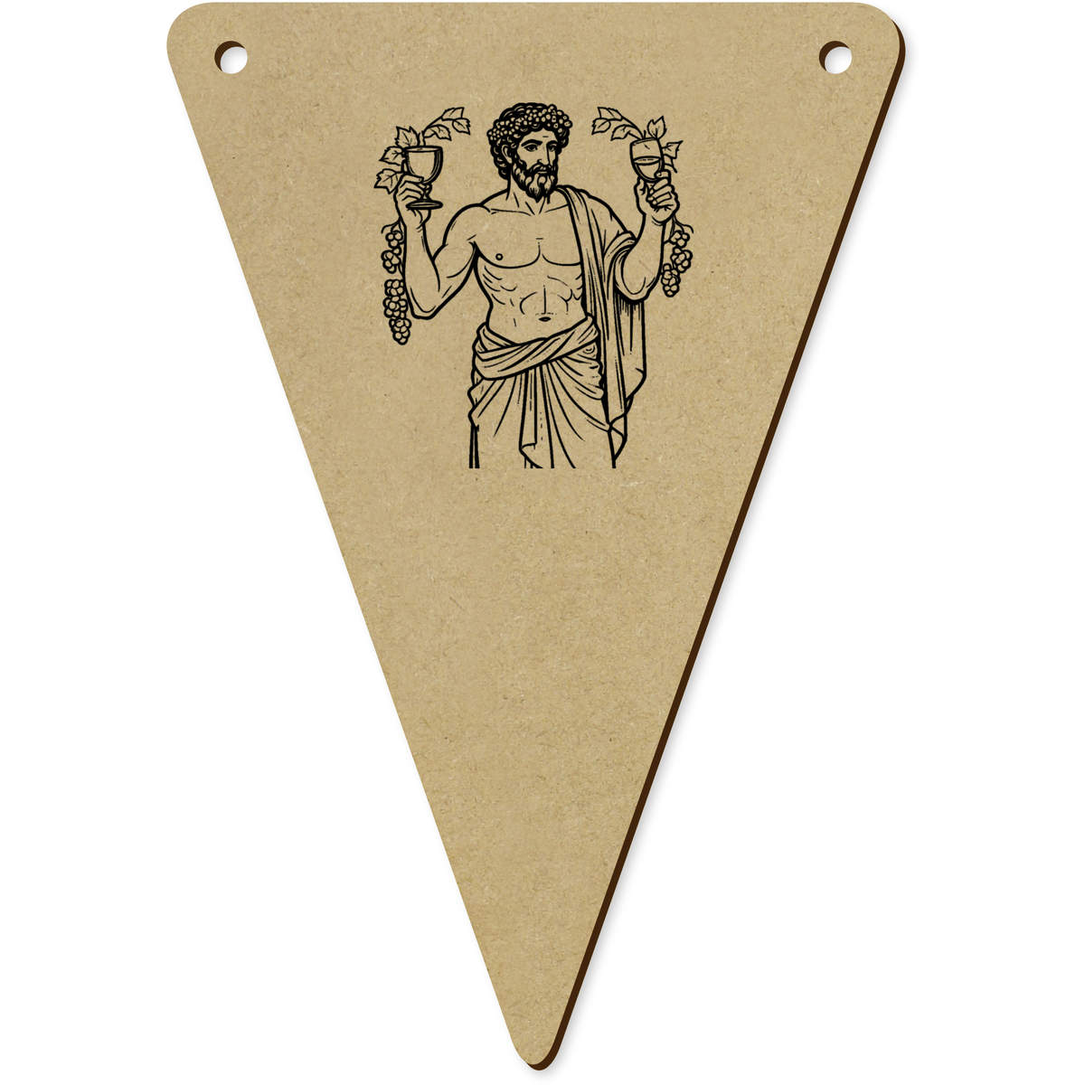 5 x 'Greek God Dionysus' MDF Bunting Flags - 14cm - MDF Pennants for Parties, Nurseries, Weddings and Home Decor (BN00096880)