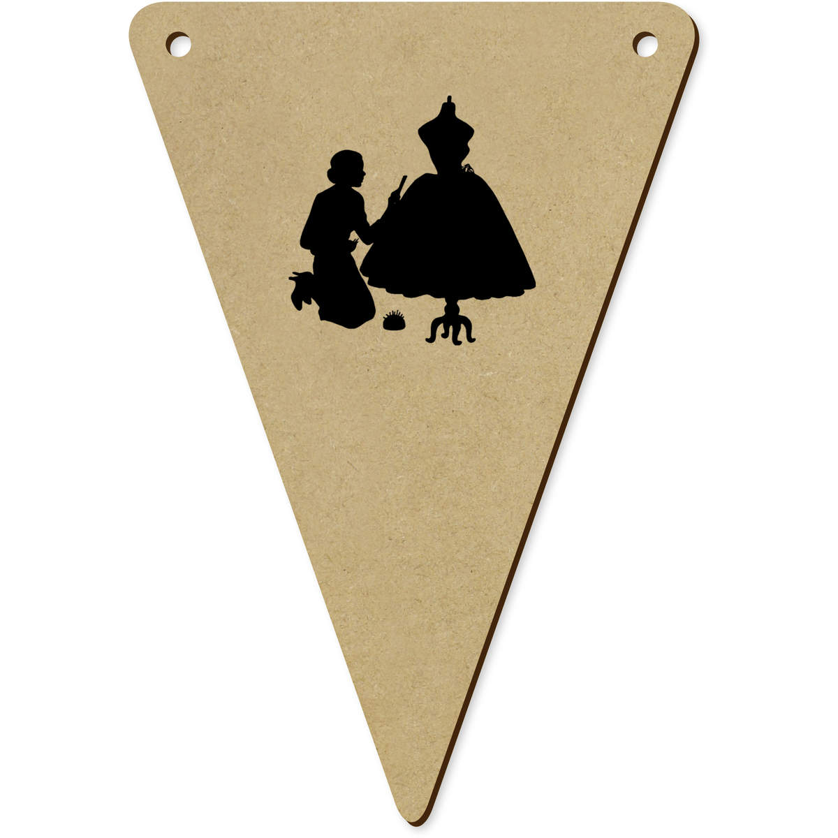5 x 'Dressmaker Seamstress' MDF Bunting Flags - 14cm - MDF Pennants for Parties, Nurseries, Weddings and Home Decor (BN00097433)