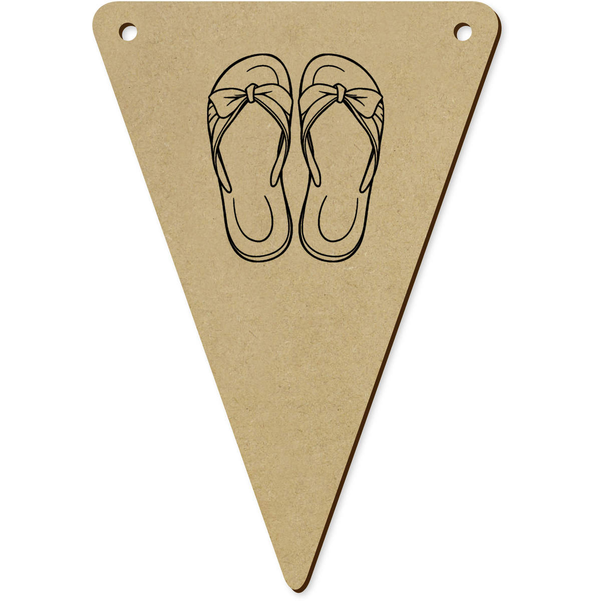 5 x 'Beach Sandals' MDF Bunting Flags - 14cm - MDF Pennants for Parties, Nurseries, Weddings and Home Decor (BN00097605)