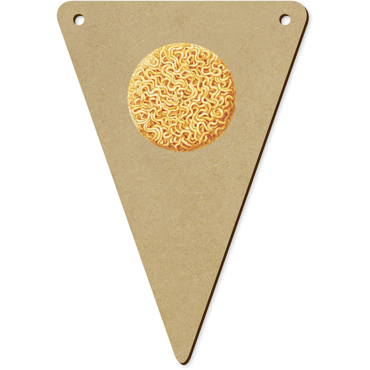 5 x 'Instant Noodle Cake' MDF Bunting Flags - 14cm - MDF Pennants for Parties, Nurseries, Weddings and Home Decor (BN00097988)