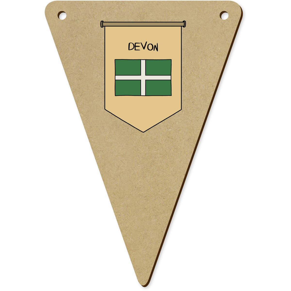 5 x 'Devon Banner' MDF Bunting Flags - 14cm - MDF Pennants for Parties, Nurseries, Weddings and Home Decor (BN00098967)