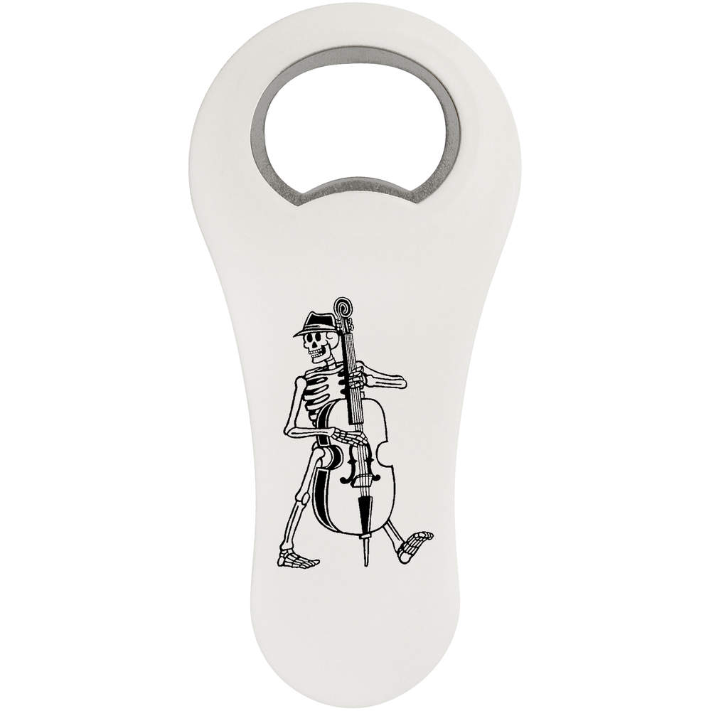 'Skeleton With Double Bass' Bottle Opener Fridge Magnet (BO00018556)