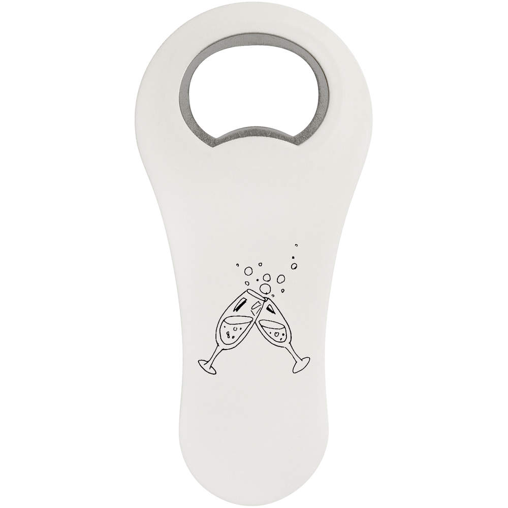 'Champagne Glasses' Bottle Opener Fridge Magnet (BO00020736)