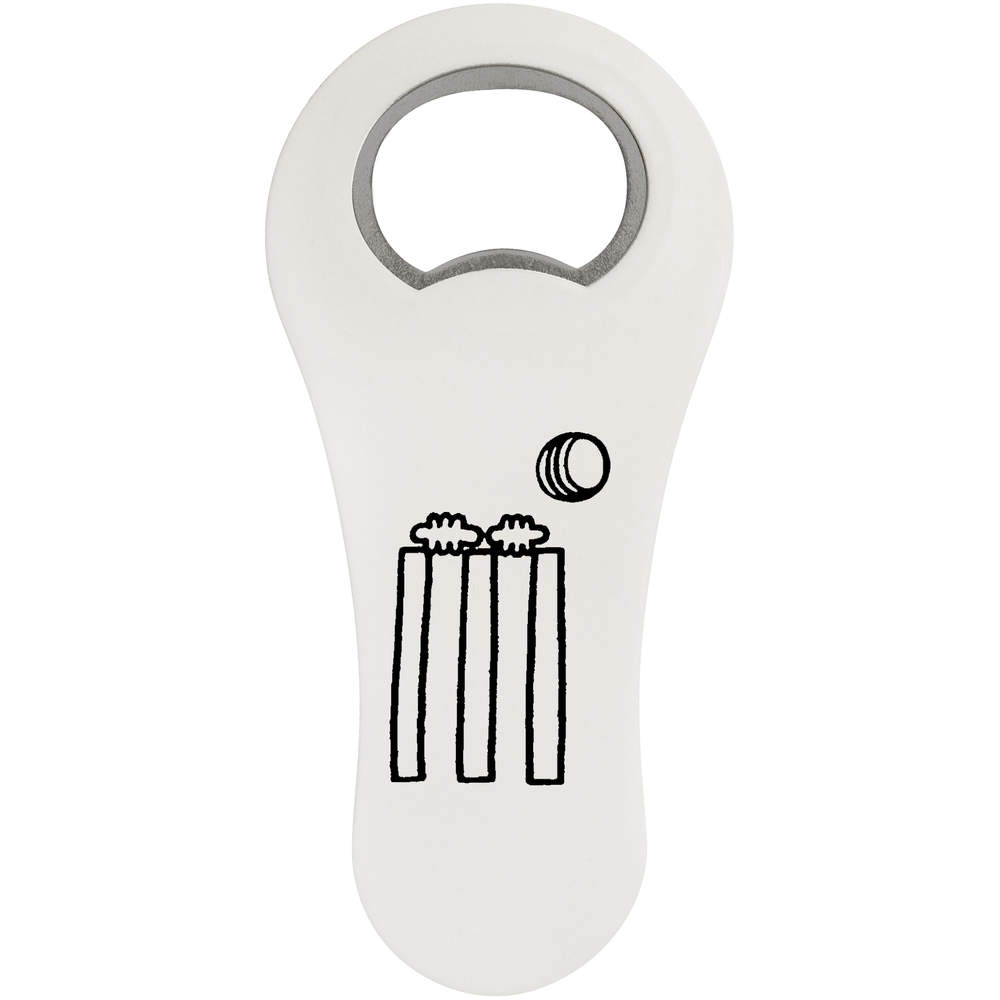 'Cricket Wickets & Ball' Bottle Opener Fridge Magnet (BO00030445)